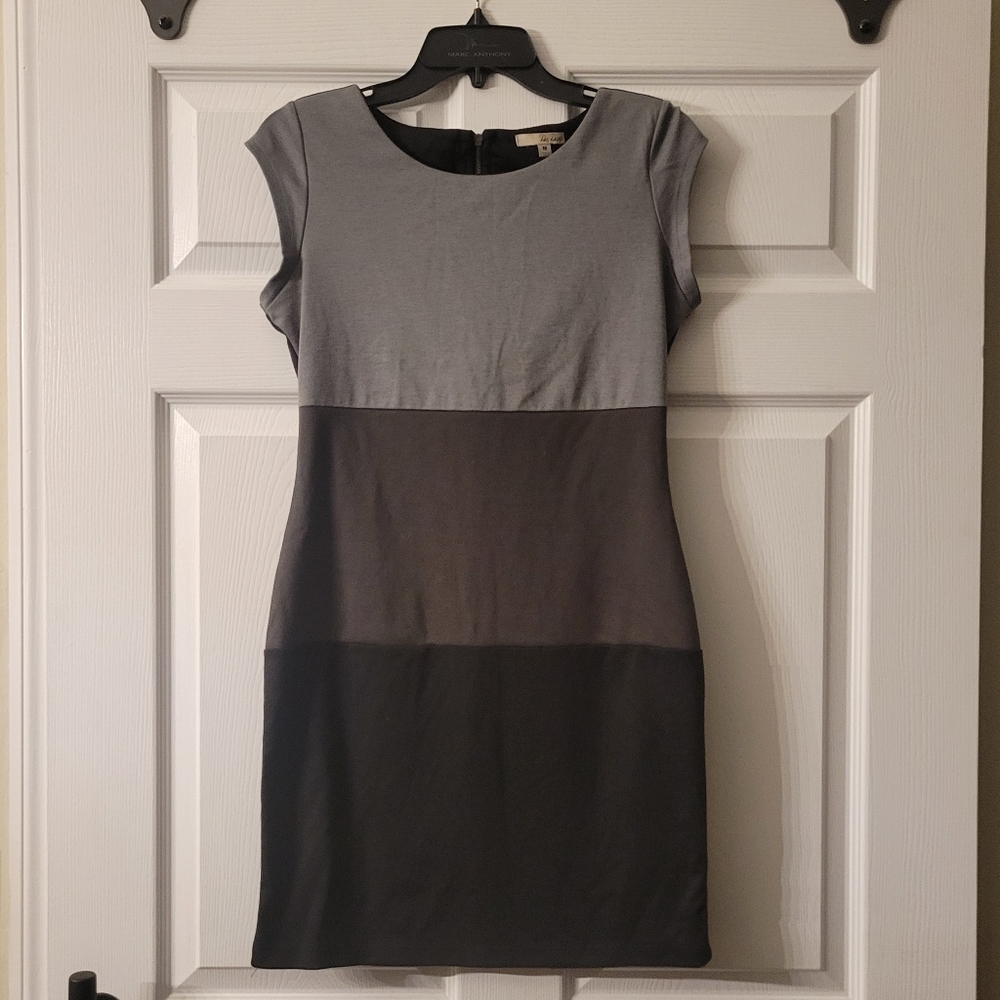 Gray and black fitted dress
